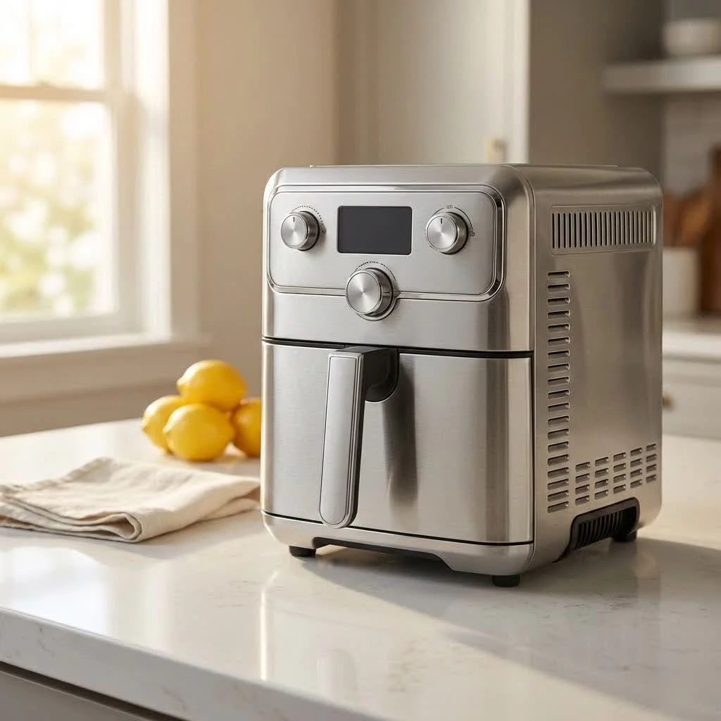 Ninja Foodi 2-Basket Air Fryer cooking chicken and vegetables